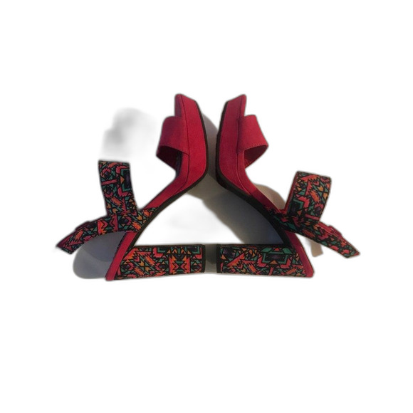 Rocket dog bright pink floral y2k style chunky heels with straps size 8 - Picture 7 of 8